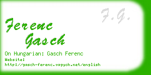 ferenc gasch business card